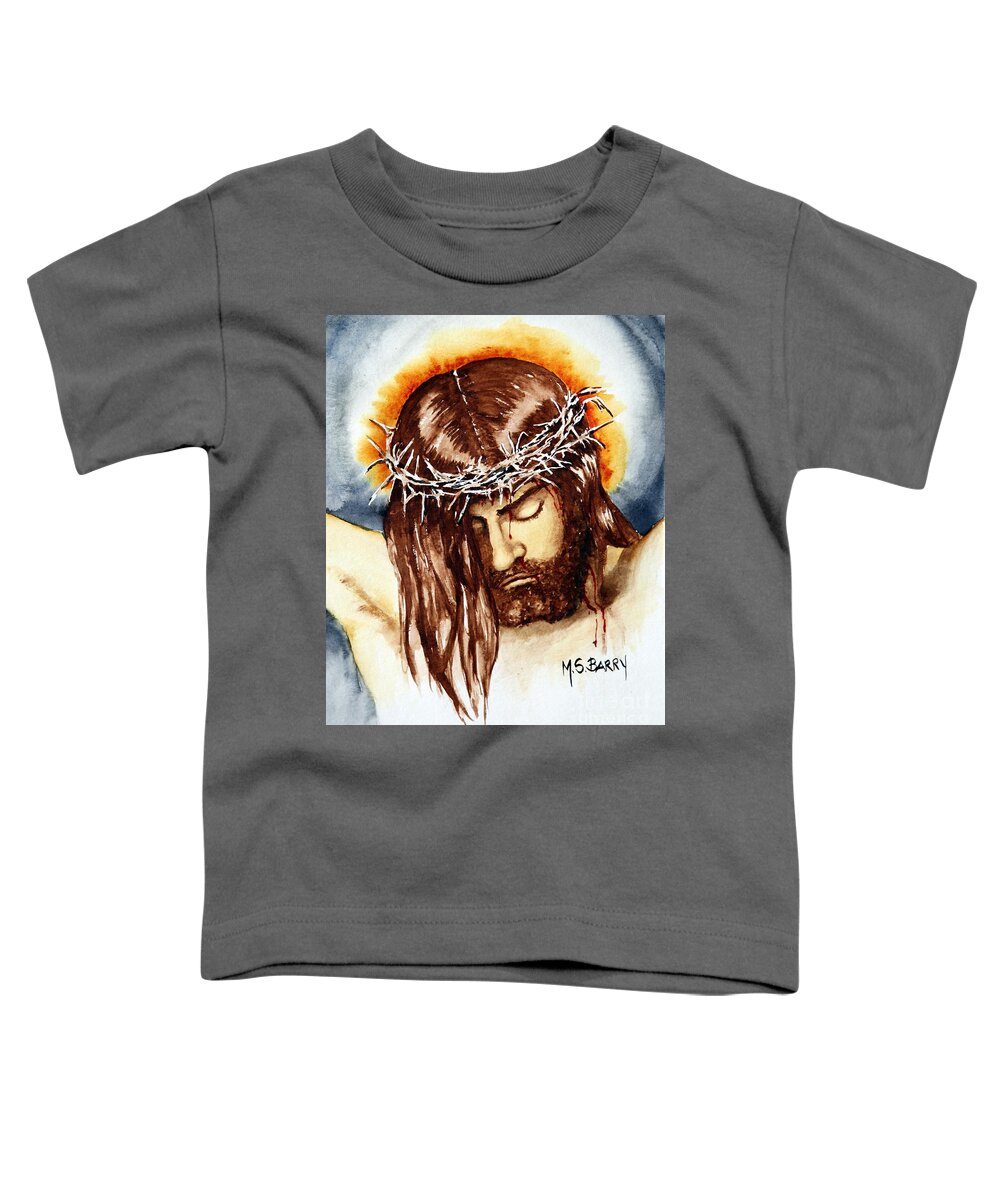 God Toddler T-Shirt featuring the painting Crown of Thorns by Maria Barry