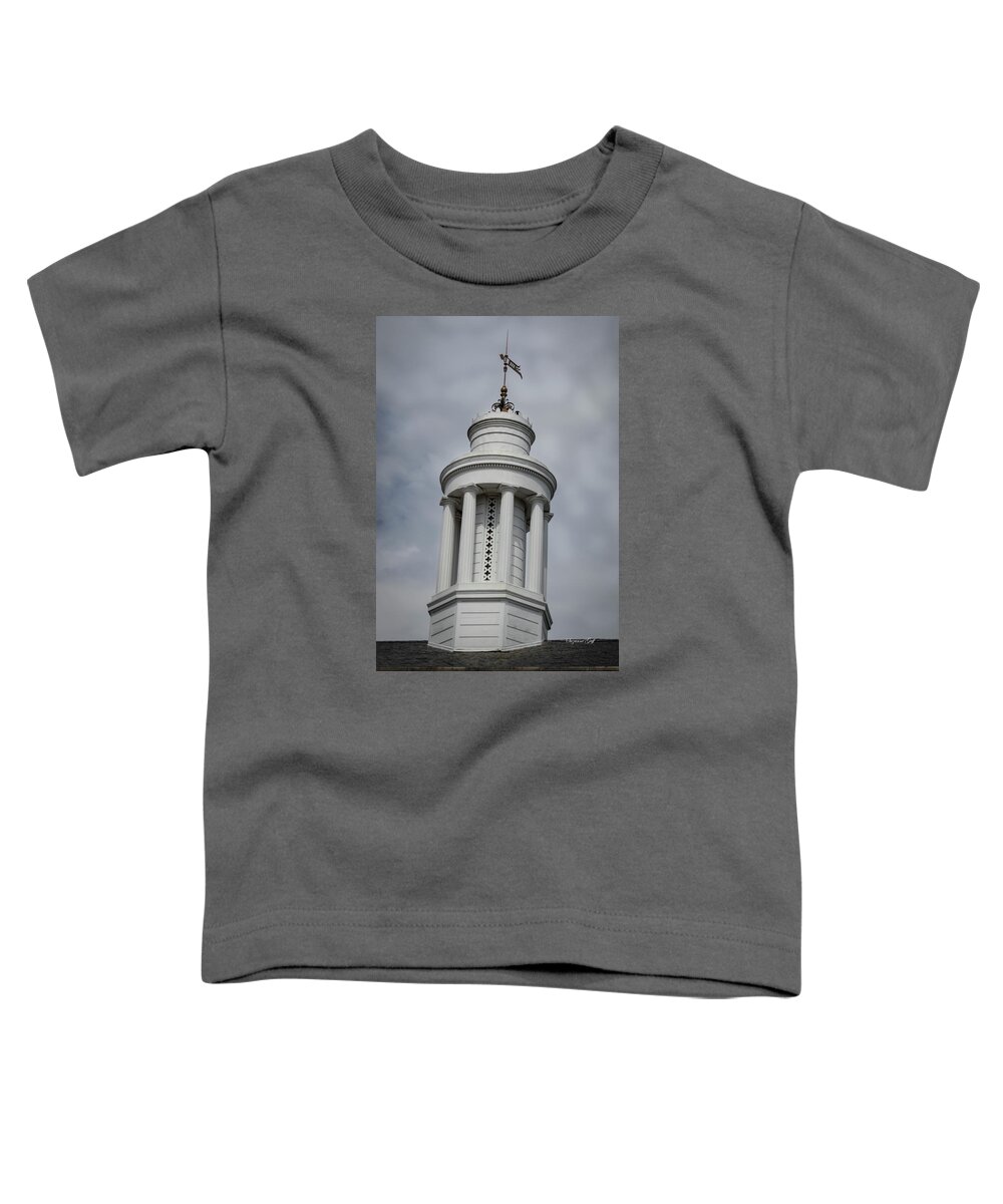 Photograph Toddler T-Shirt featuring the photograph Cupola with Weathervane by Suzanne Gaff