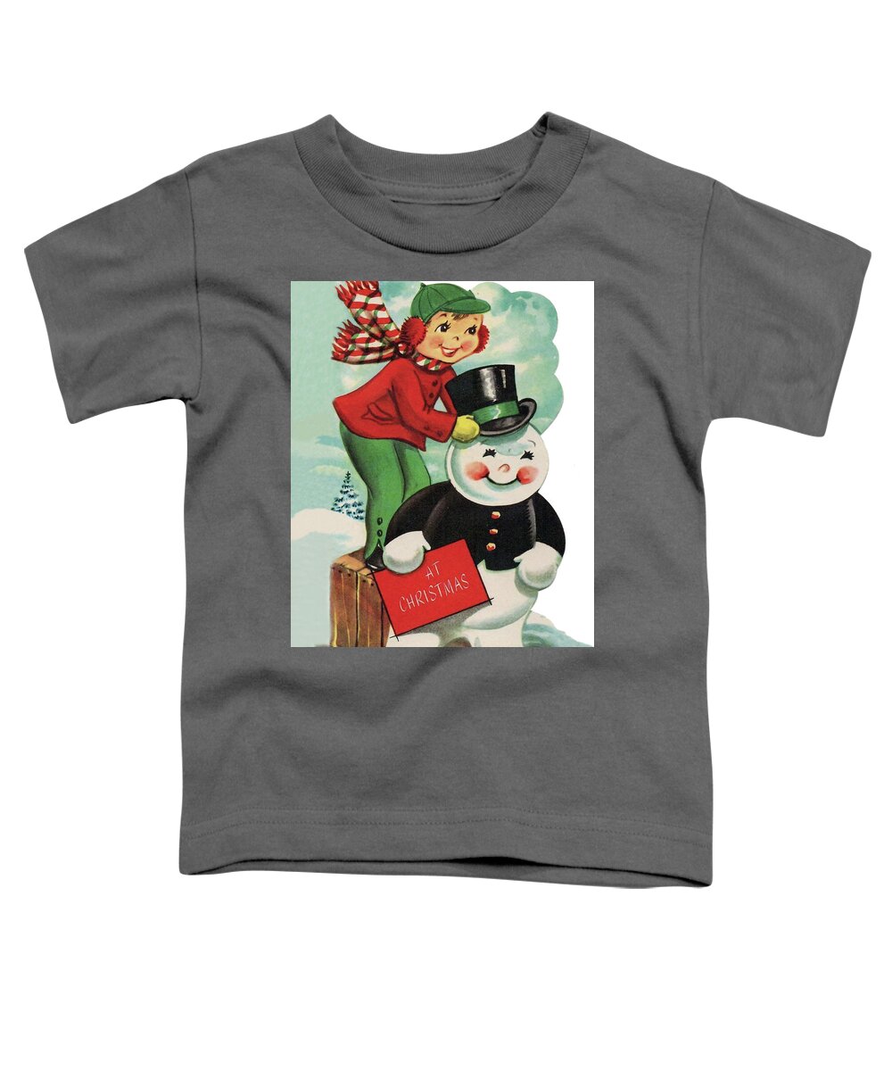 Gentleman Toddler T-Shirt featuring the digital art Cylinder for Mister Snowman by Long Shot