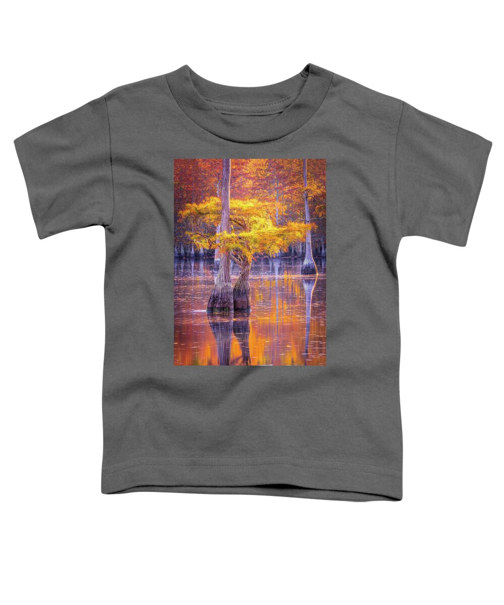 Reflections Toddler T-Shirt featuring the digital art Cypress by Kevin McClish