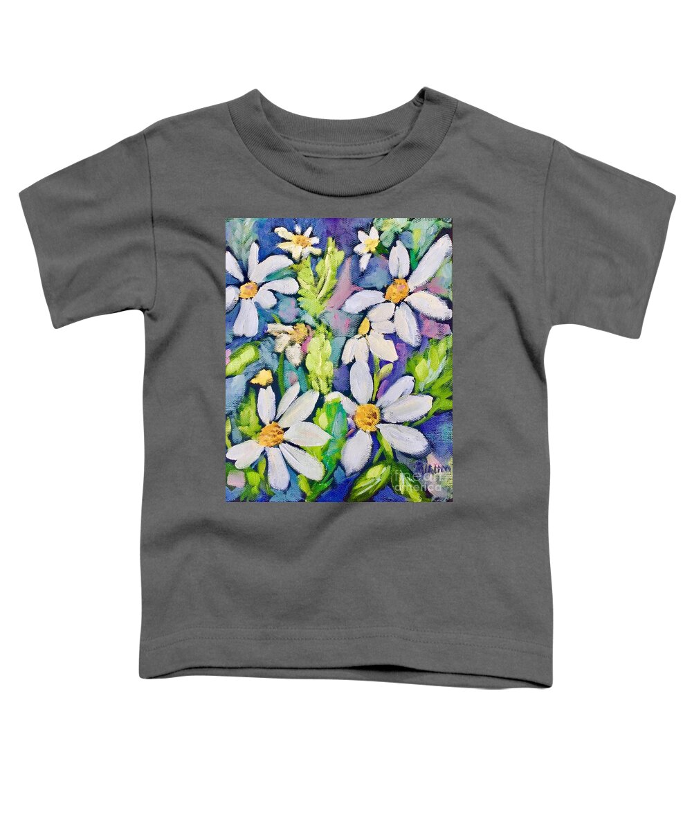 Daisies Sunny Day Field Of Flowers Garden Toddler T-Shirt featuring the painting Daisies Galore by Patsy Walton