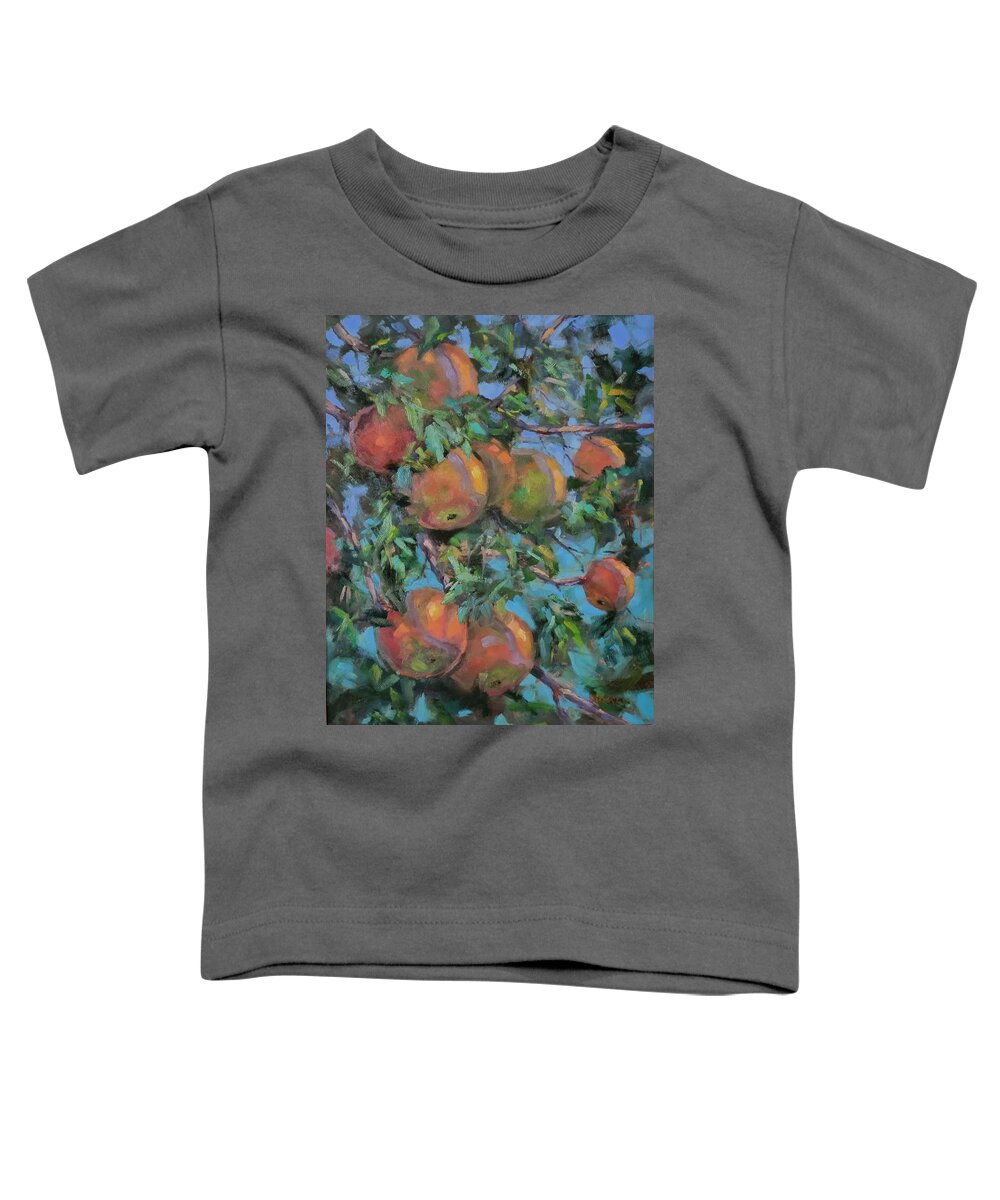 Apples Toddler T-Shirt featuring the painting Daisy's Apples by Jeff Dickson