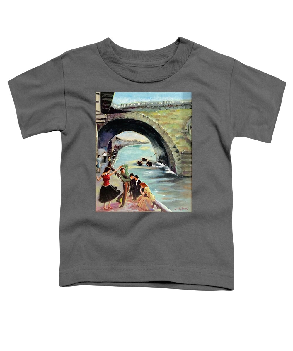 Dancing Toddler T-Shirt featuring the painting Dancing rock-and-roll by Lana Sylber