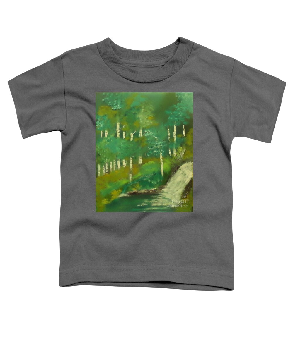 Waterfall Toddler T-Shirt featuring the painting Darken Woods Painting # 247 by Donald Northup