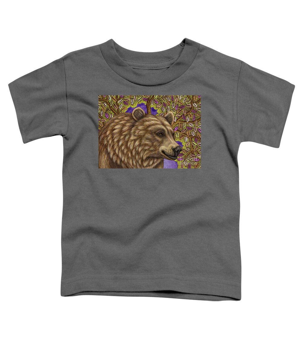 European Brown Bear Toddler T-Shirt featuring the painting Day Dreaming Brown Bear by Amy E Fraser