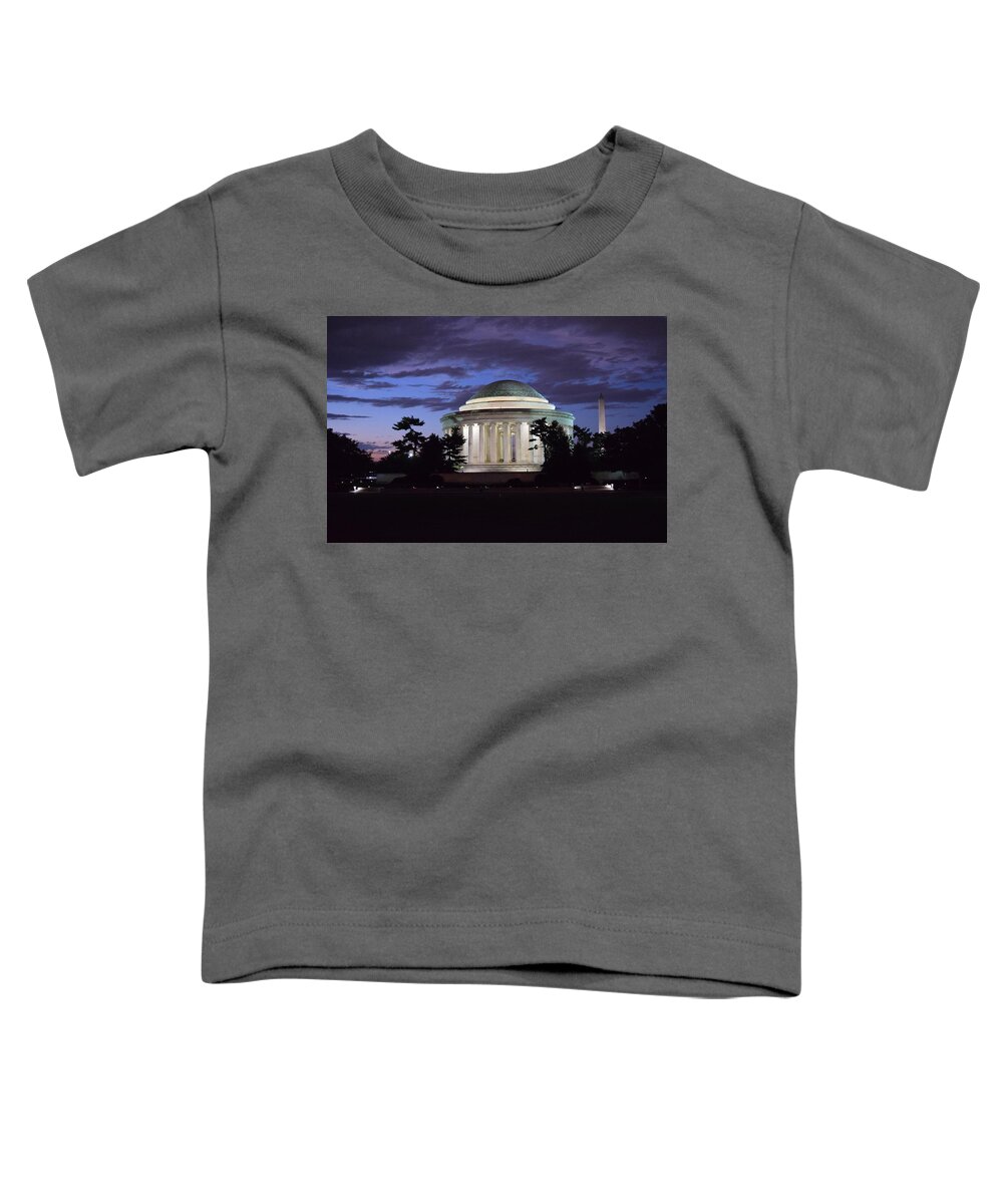 Dc Toddler T-Shirt featuring the photograph Purple Sunset-Thomas Jefferson Memorial,DC by Bnte Creations