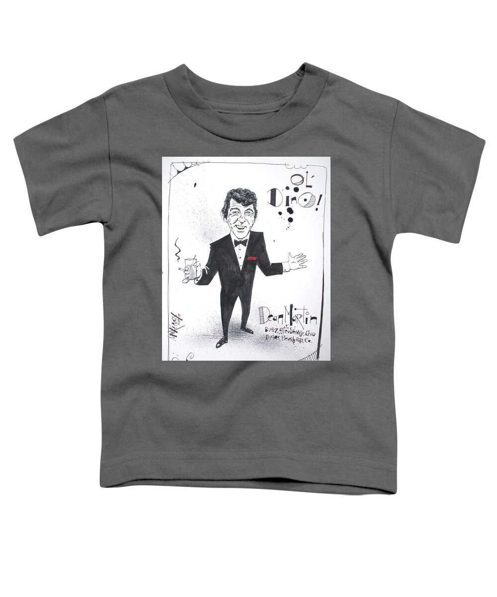  Toddler T-Shirt featuring the drawing Dean Martin by Phil Mckenney