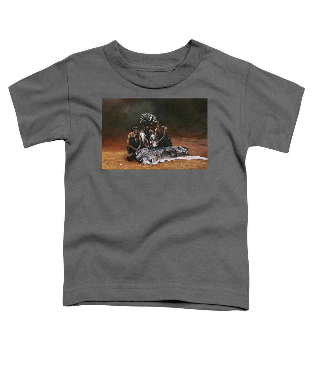 African Art Toddler T-Shirt featuring the painting Death of Nandi by Ronnie Moyo
