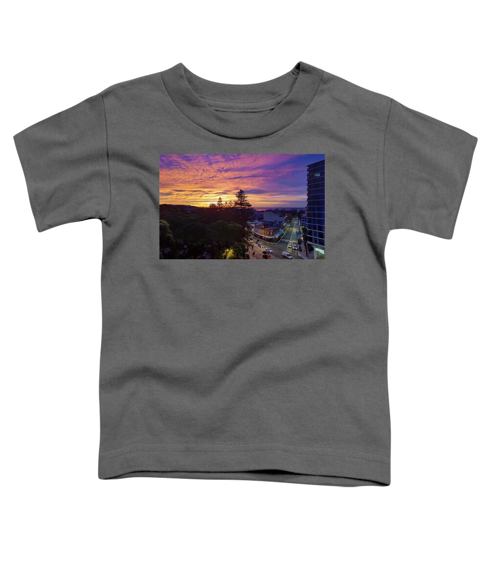 Road Toddler T-Shirt featuring the photograph Dee Why Sunrise With Clouds by Andre Petrov
