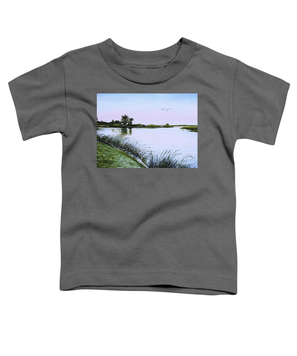 Landscape Toddler T-Shirt featuring the painting Delta at Dusk by Elizabeth Robinette Tyndall