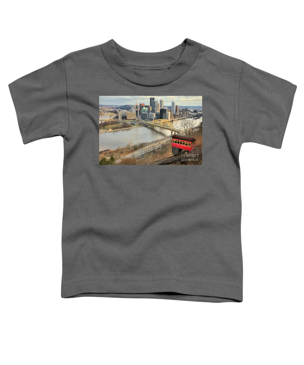 Pittsburgh Toddler T-Shirt featuring the photograph Descending To The Steel City In 2021 by Adam Jewell