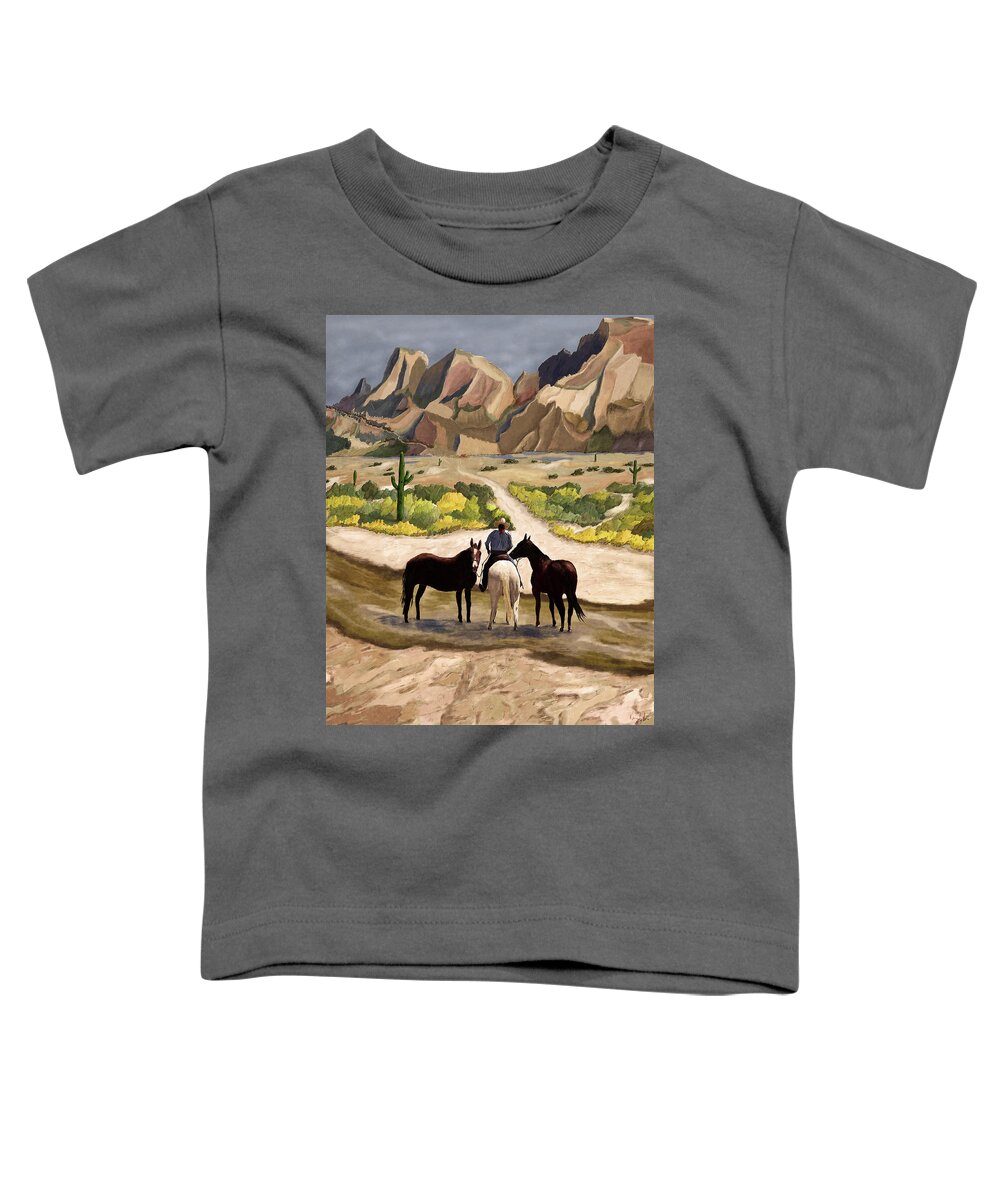 Horses Toddler T-Shirt featuring the digital art Desert Horses by Ken Taylor
