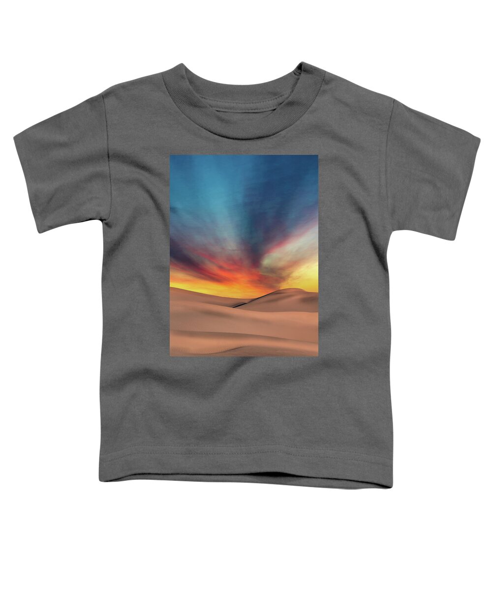 Art Toddler T-Shirt featuring the photograph Desert Sunset by Jon Glaser