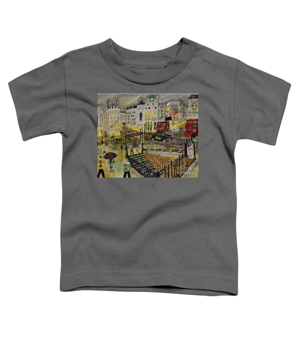Contemporary Toddler T-Shirt featuring the painting Desires in a Piccadilly by David Westwood