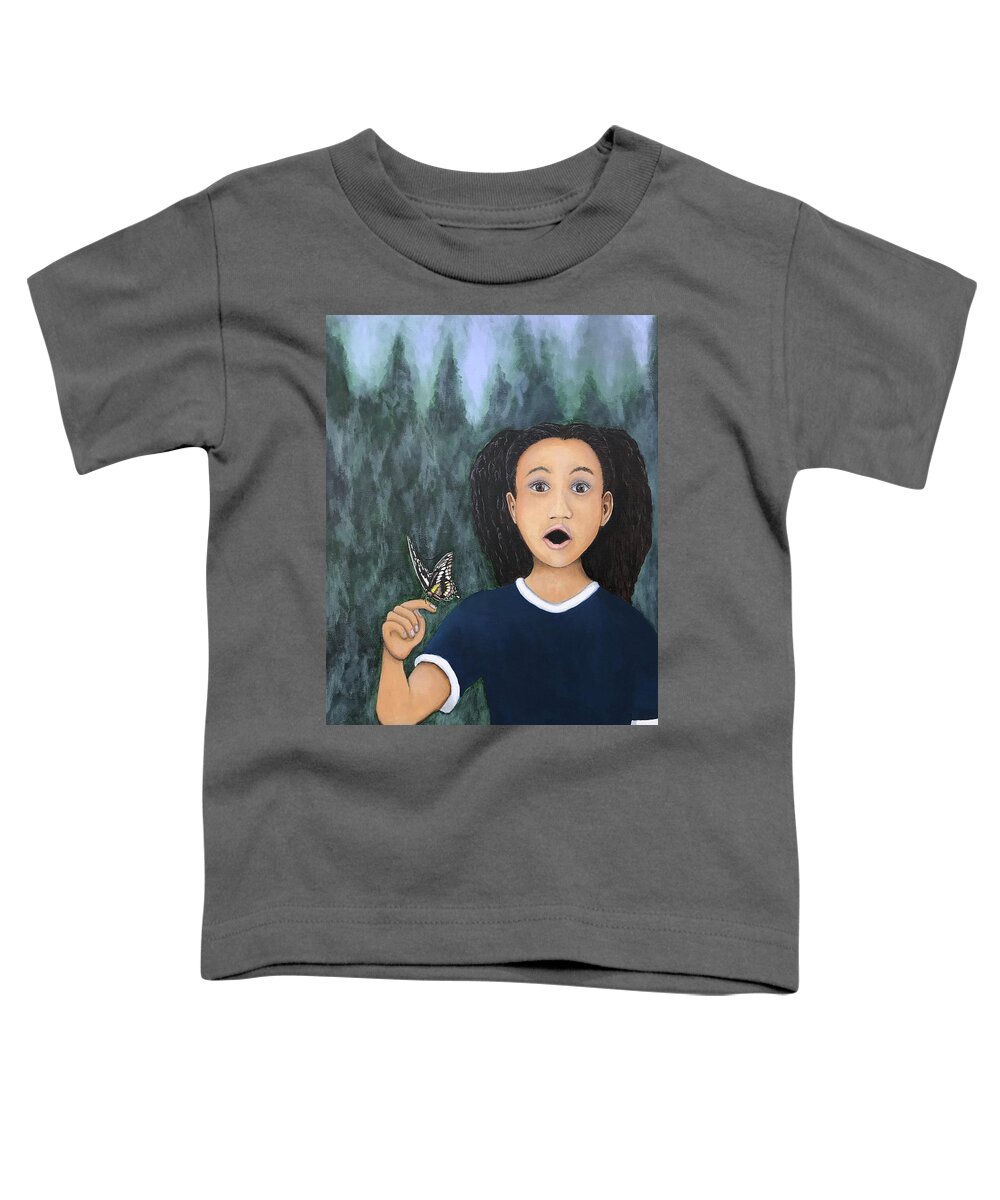 Portrait Toddler T-Shirt featuring the painting Did You See That by Mr Dill