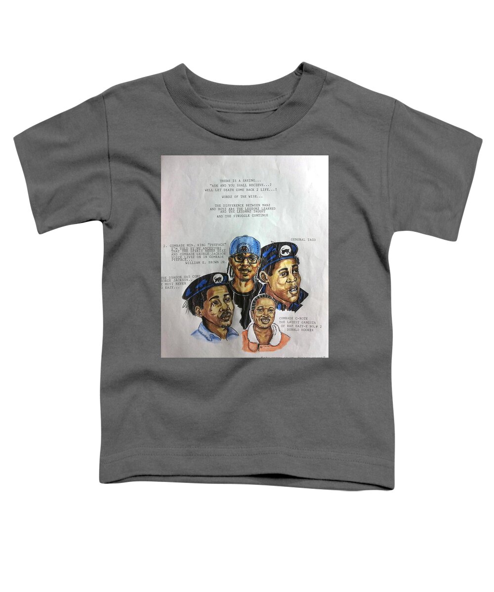 Black Art Toddler T-Shirt featuring the drawing Difference Between Menz and Boyz by Joedee