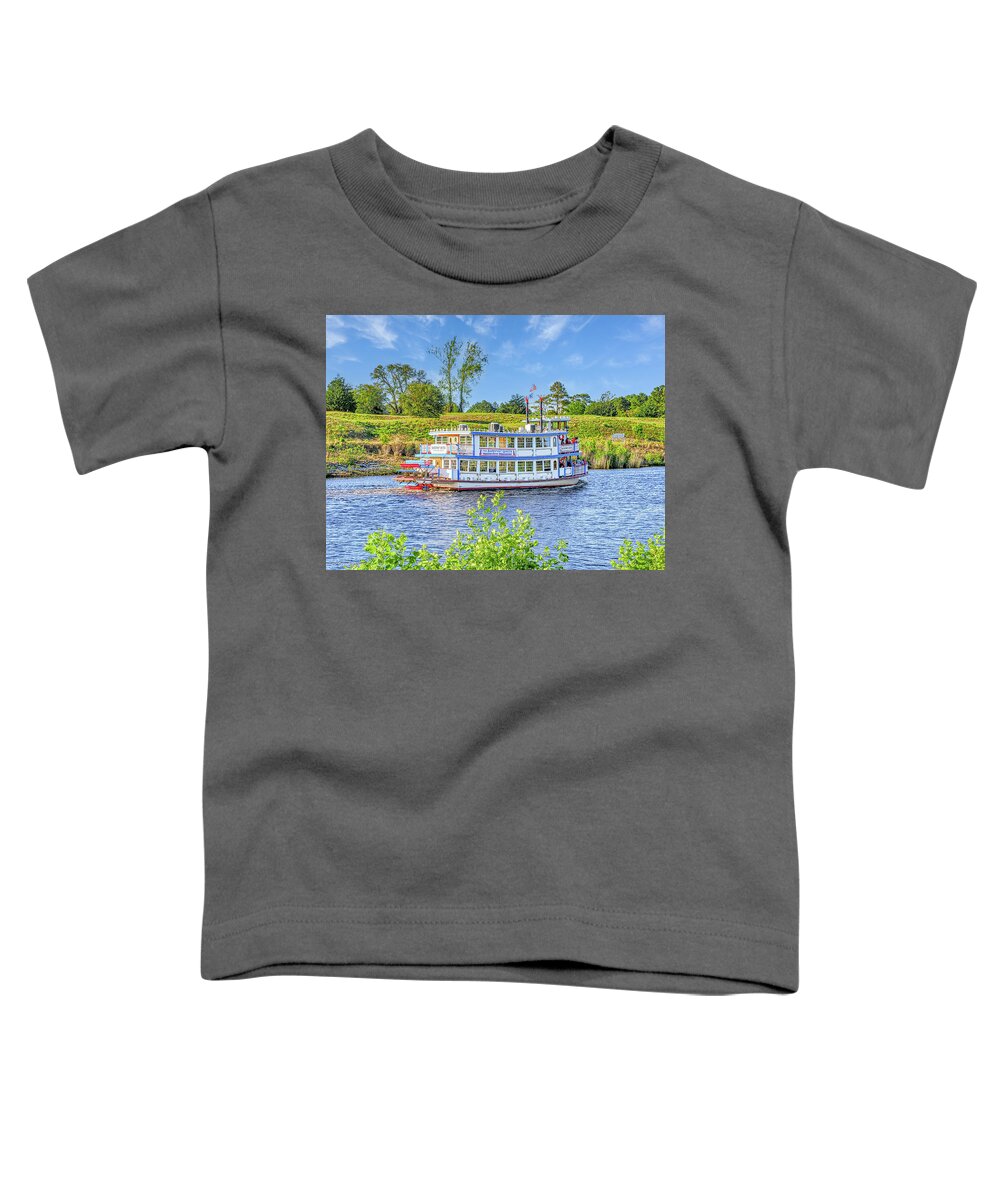 Paddle Boat Toddler T-Shirt featuring the photograph Dinner Cruise Paddle Boat by Mike Covington