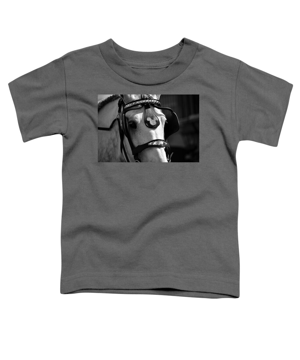 Fine Art Photography Toddler T-Shirt featuring the photograph Disney horse with bridle work #1 by David Lee Thompson