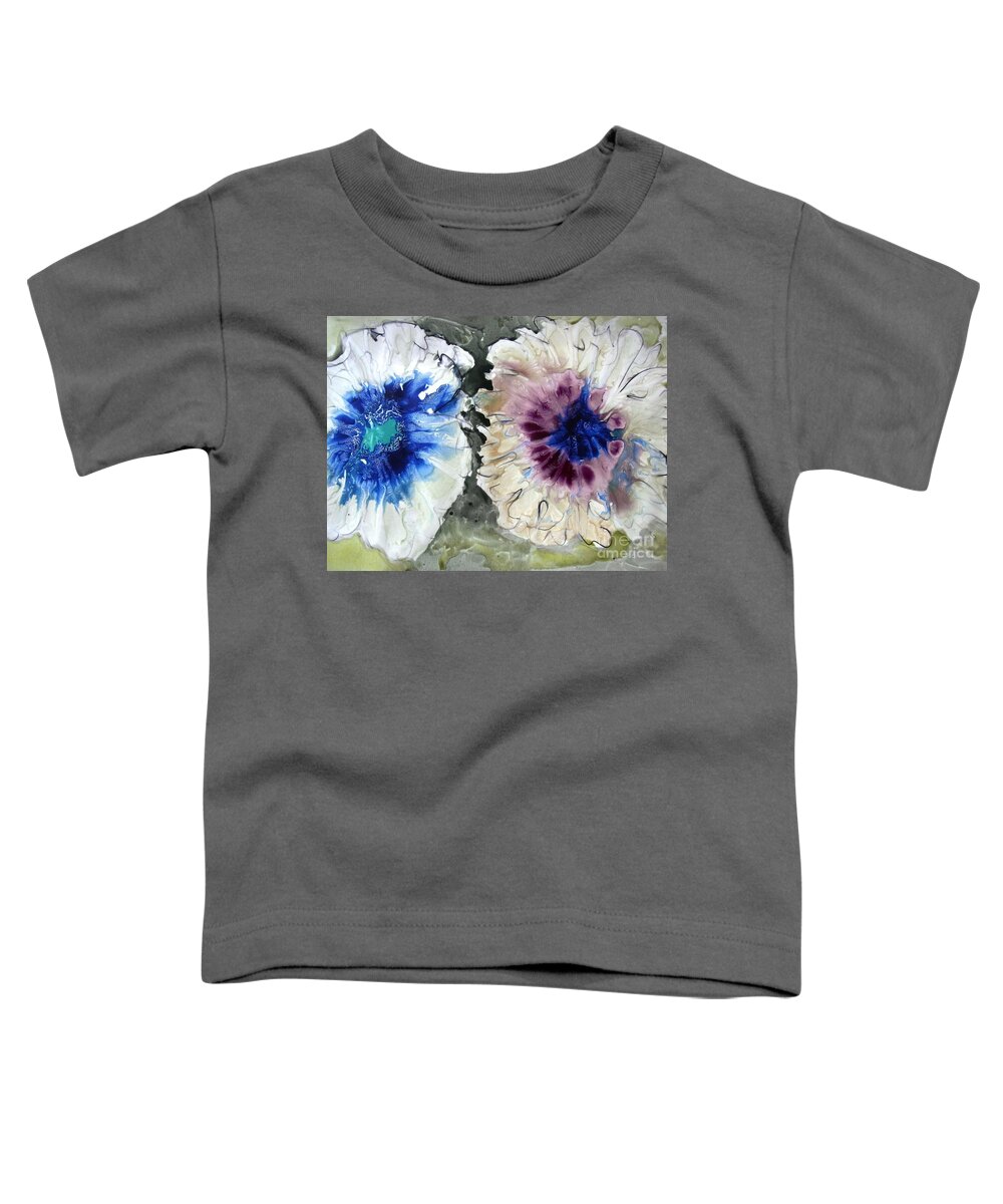Floral Plant Petals Flower Painting Toddler T-Shirt featuring the painting Divine Blooms22426 by Baljit Chadha