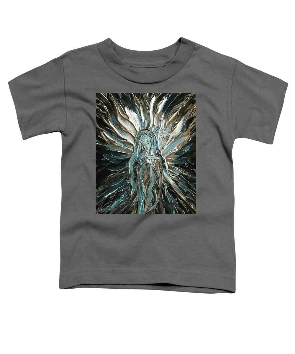 Abstract Toddler T-Shirt featuring the painting Divine Mother Silver by Michelle Pier