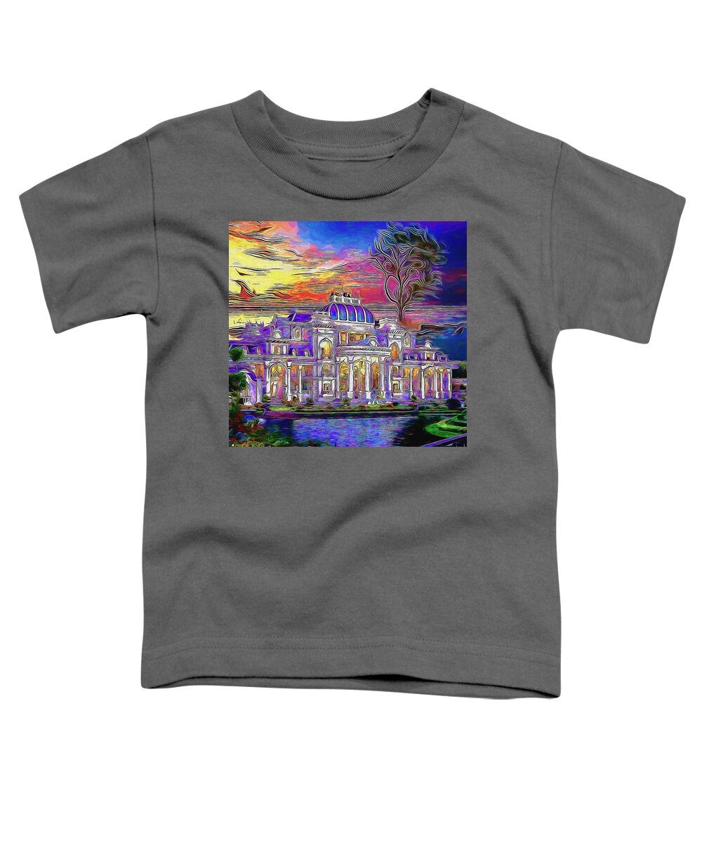 Paint Toddler T-Shirt featuring the painting Doha, Qatar by Nenad Vasic