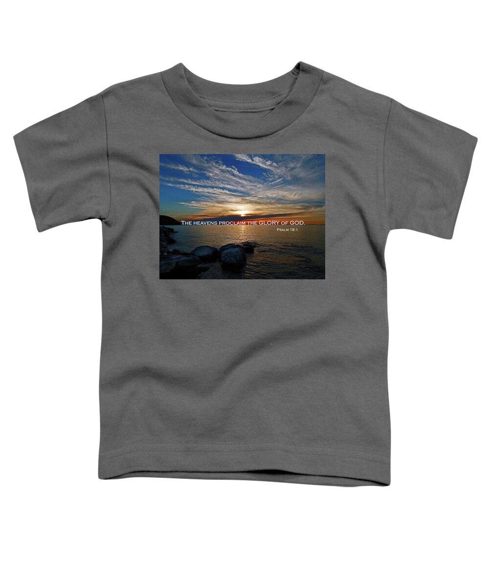 Door County Toddler T-Shirt featuring the photograph Door County Sunset - Psalm 19 by David T Wilkinson