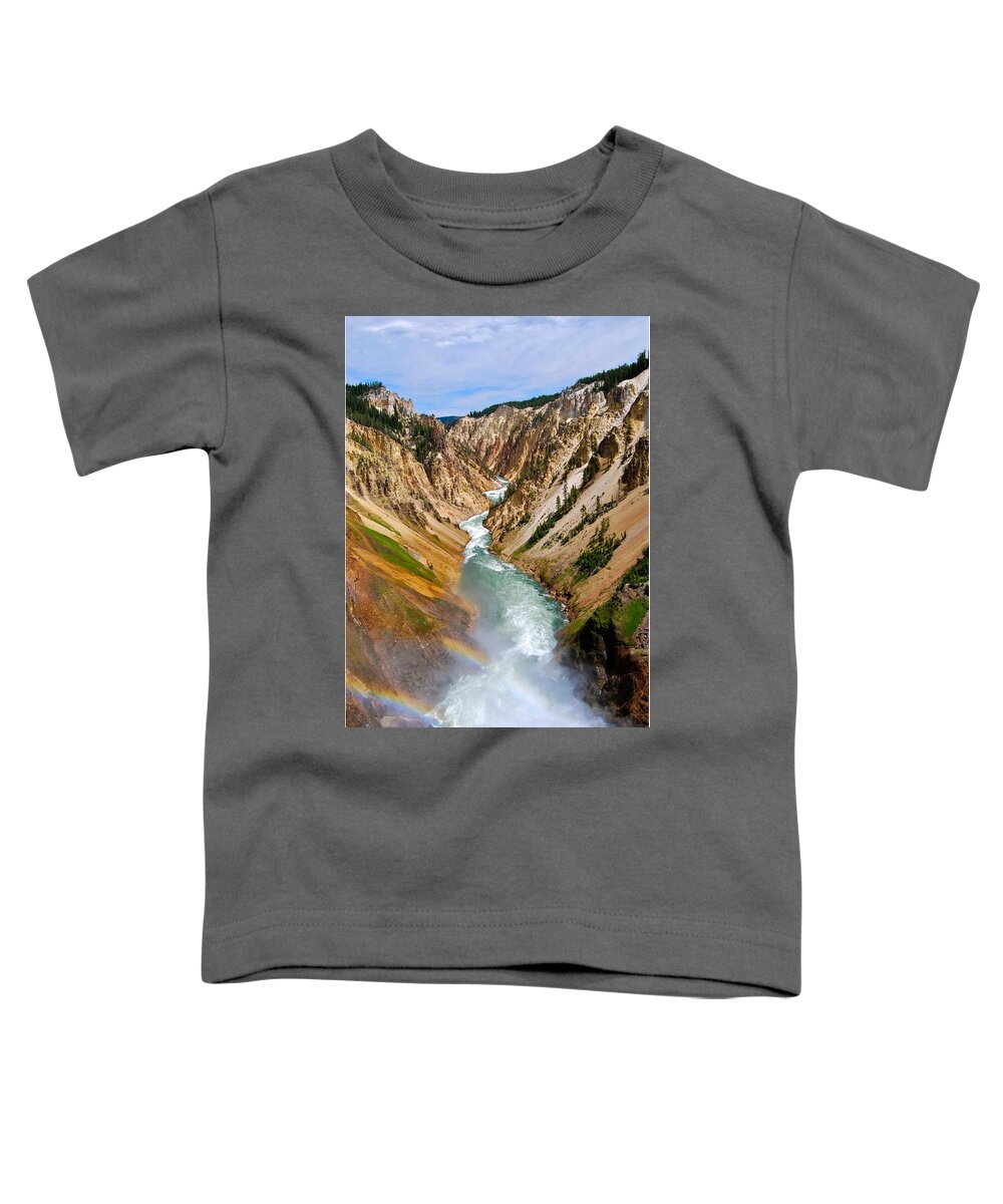 Nature Toddler T-Shirt featuring the photograph Double Rainbow by Judy Cuddehe