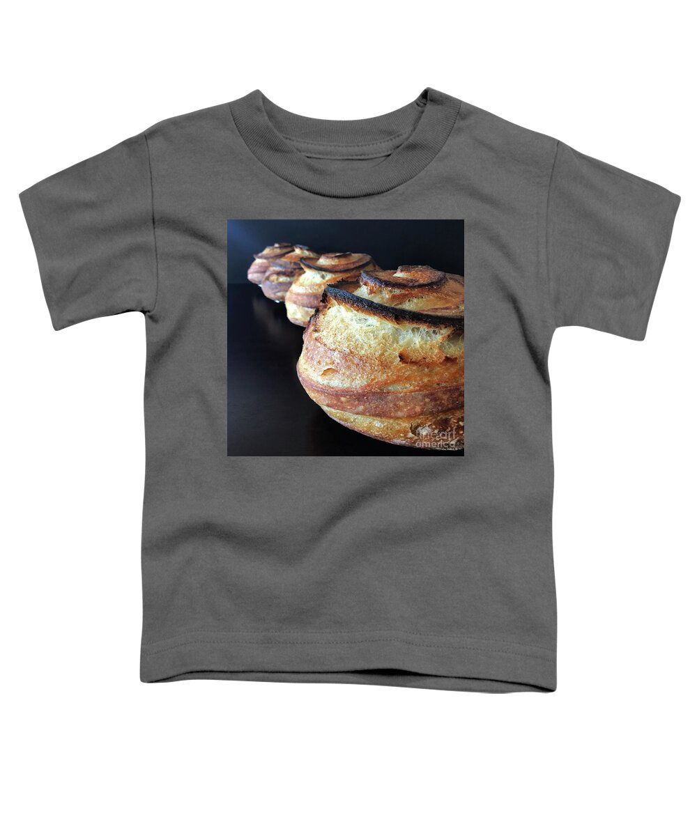 Bread Toddler T-Shirt featuring the photograph Dramatic Spiral Sourdough Quartet 8 by Amy E Fraser