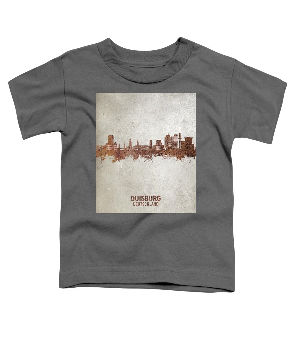 Duisburg Toddler T-Shirt featuring the digital art Duisburg Germany Skyline #64 by Michael Tompsett