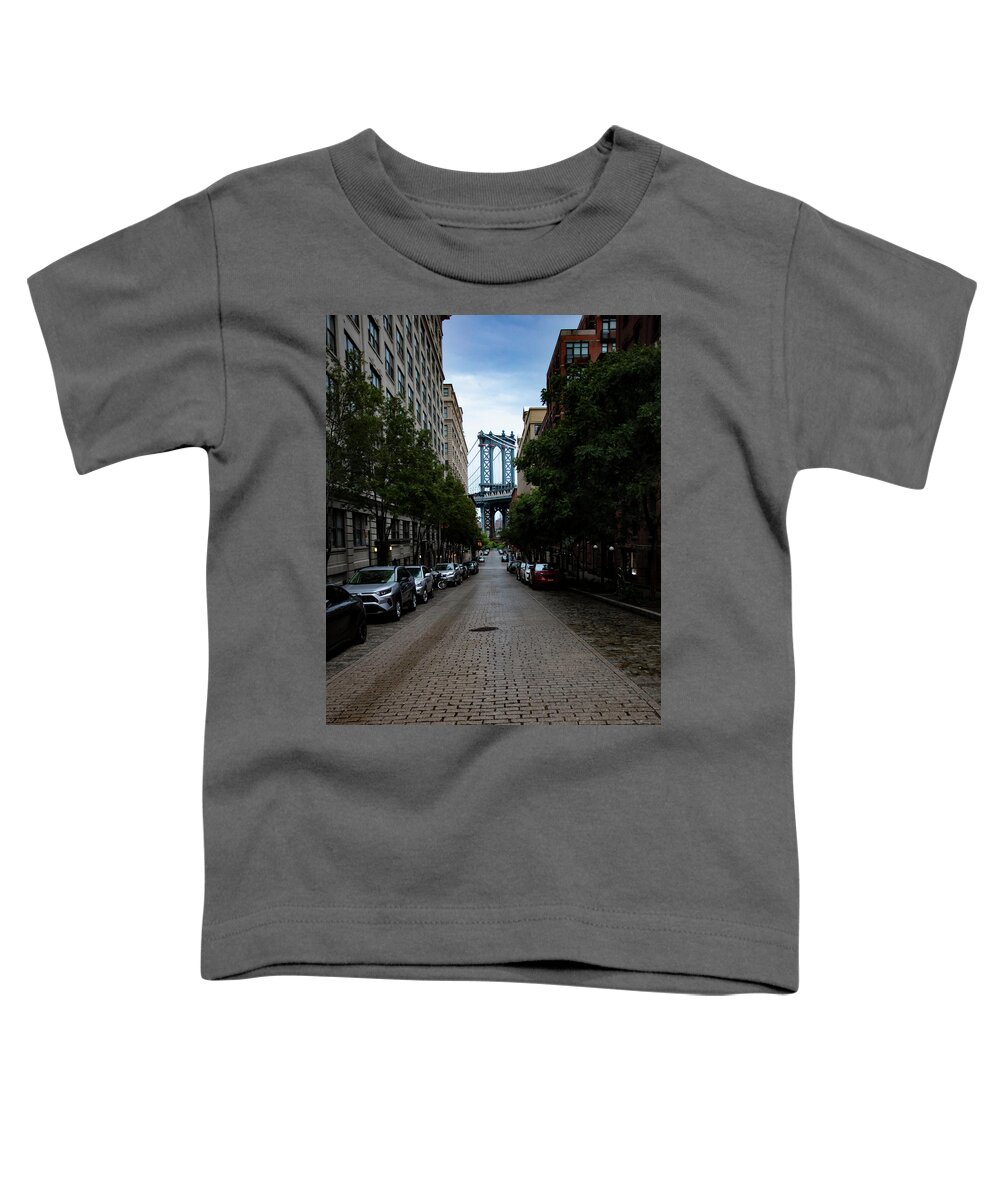 New York City Toddler T-Shirt featuring the photograph Dumbo Bridge by Marlo Horne