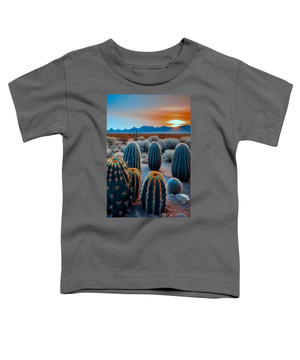 Southwestern Art Toddler T-Shirt featuring the mixed media Dusky Southwestern Desert No2 by Bonnie Bruno