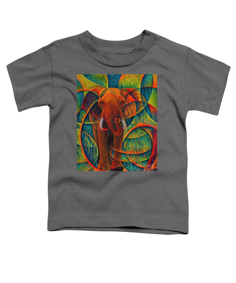 Elephant Toddler T-Shirt featuring the painting Dynamic Elephant - 3D by Ricardo Chavez-Mendez