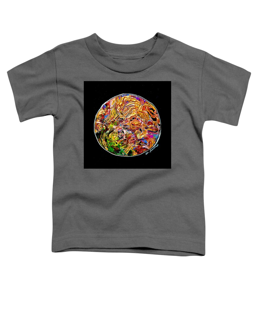 Wall Art Toddler T-Shirt featuring the painting Earth Medalia in Motion  by Ellen Palestrant