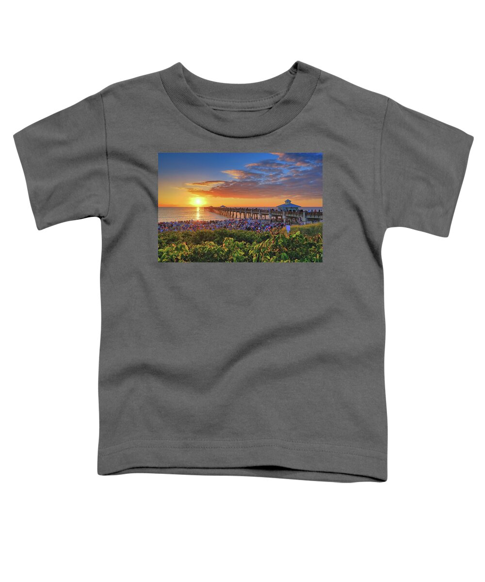 Juno Beach Pier Toddler T-Shirt featuring the photograph Easter Sunday 2019 Juno Beach Pier Sunrise by Kim Seng