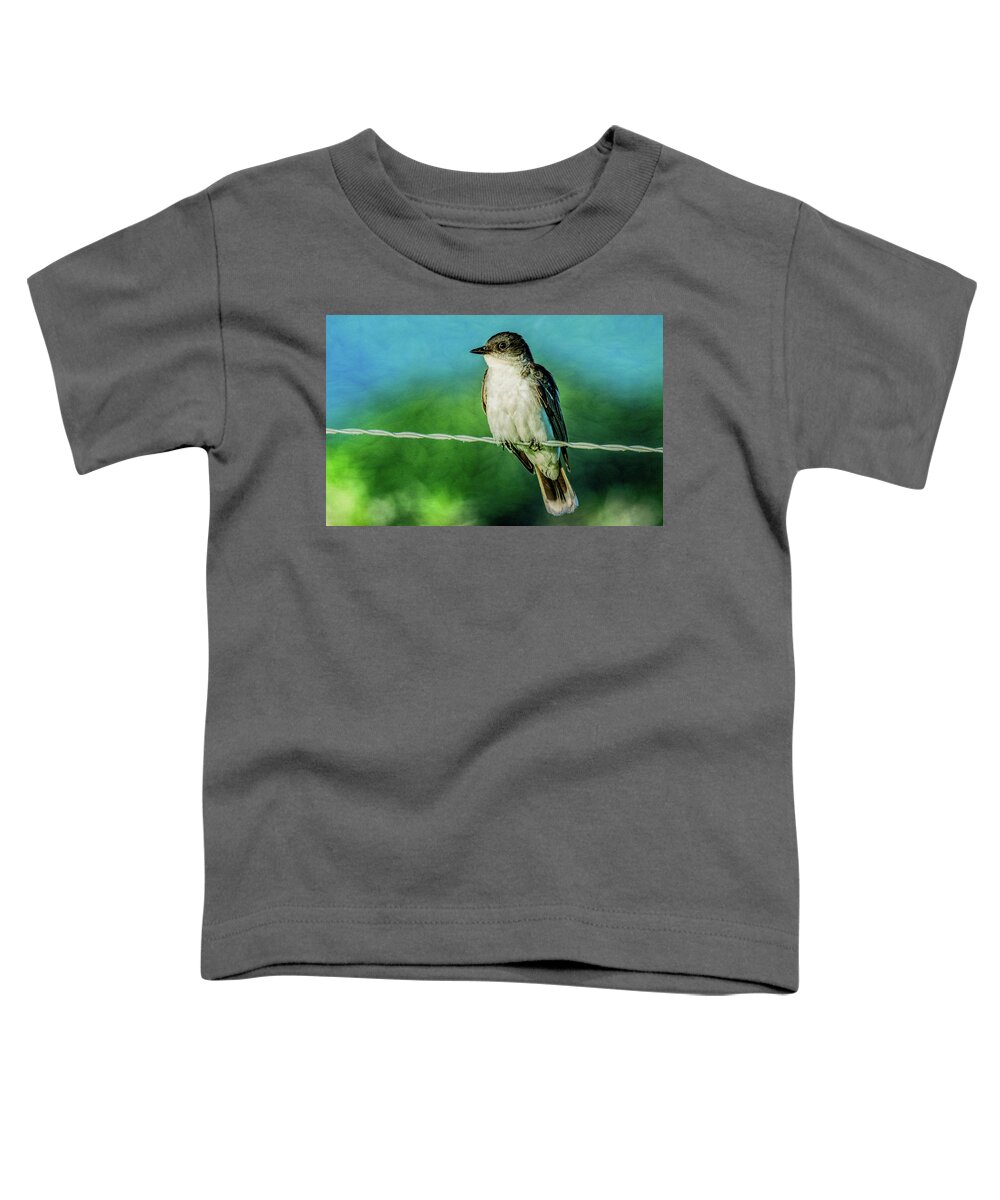 Eastern Kingbird Toddler T-Shirt featuring the photograph Eastern Kingbird, Cades Cove by Marcy Wielfaert