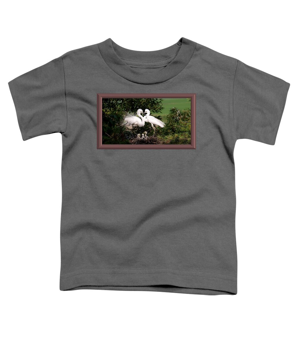 Egret Toddler T-Shirt featuring the photograph Egret Family by Nancy Ayanna Wyatt