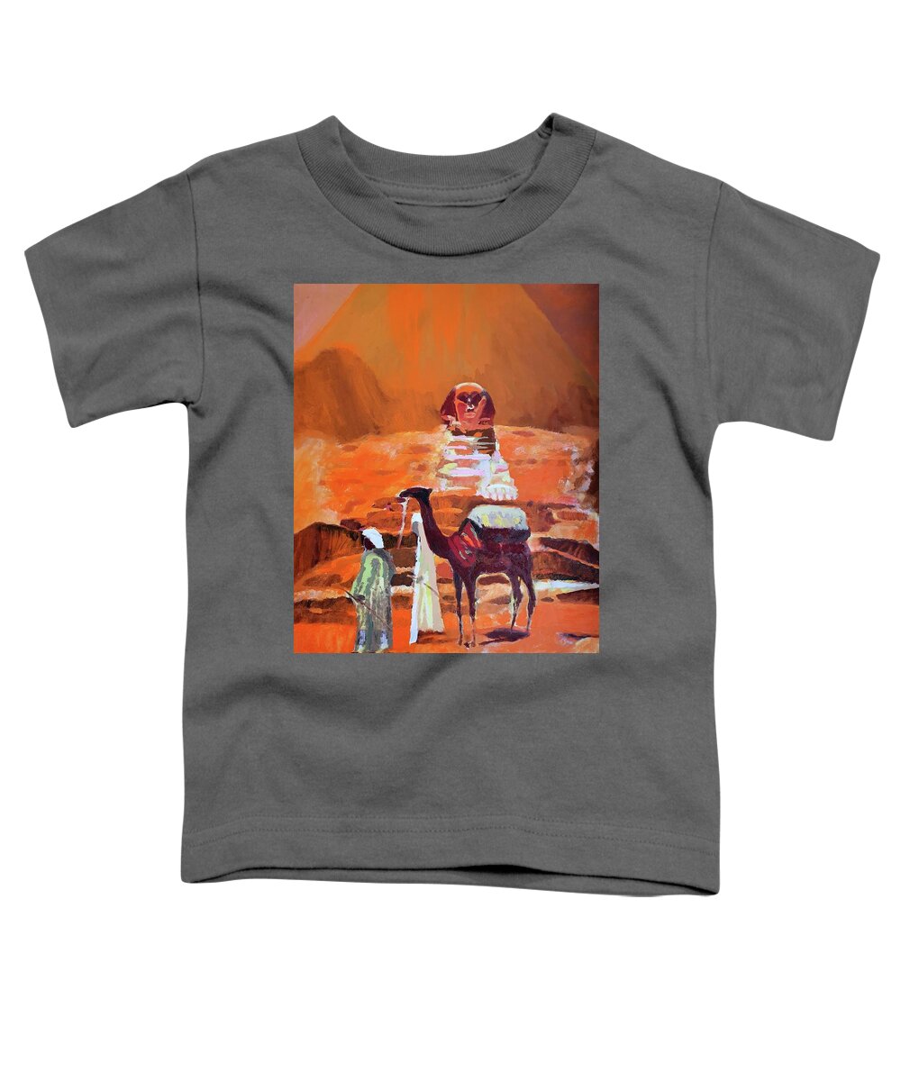 Camel Toddler T-Shirt featuring the painting Egypt Light by Enrico Garff
