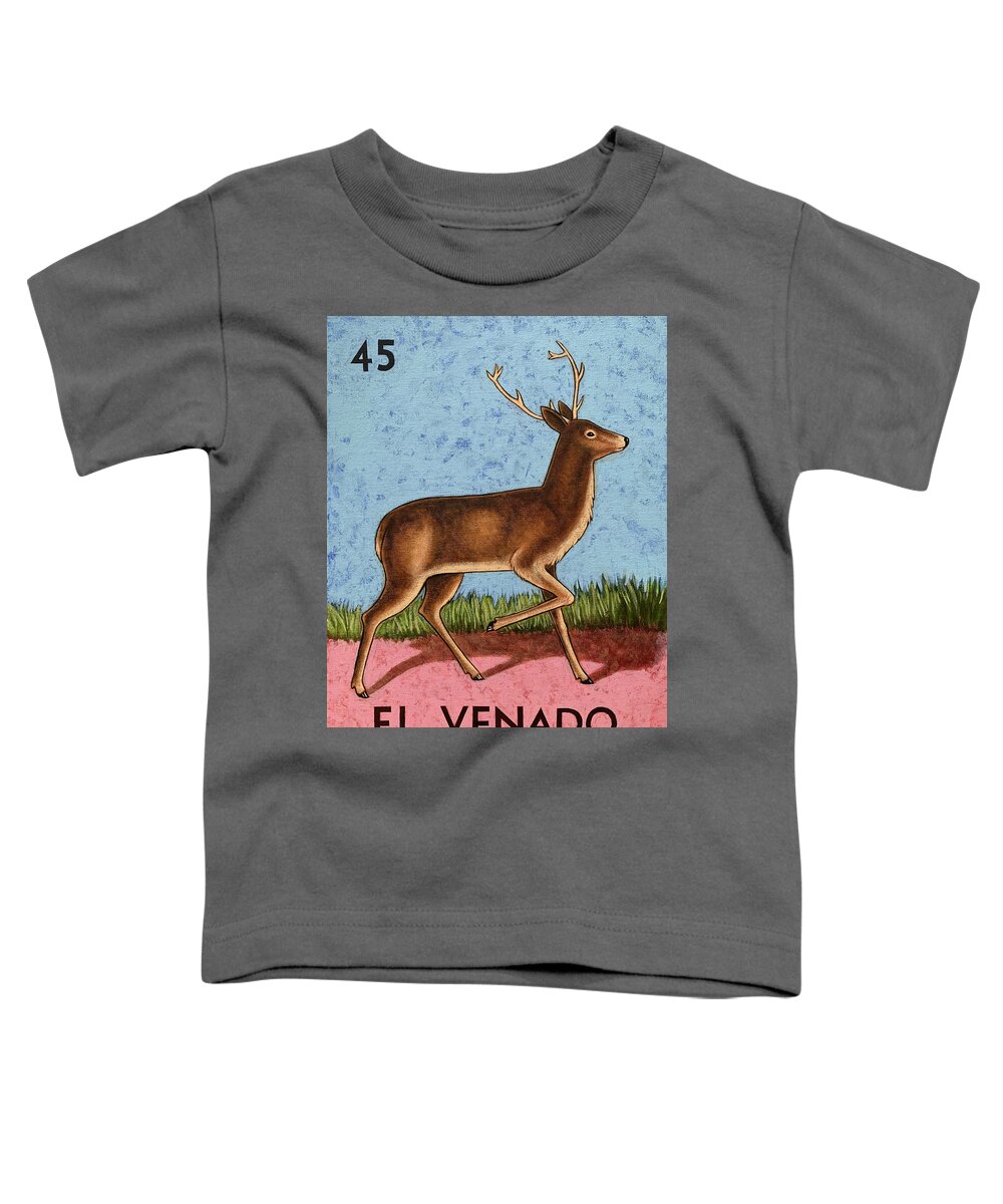 Loteria Toddler T-Shirt featuring the painting El Venado by Holly Wood