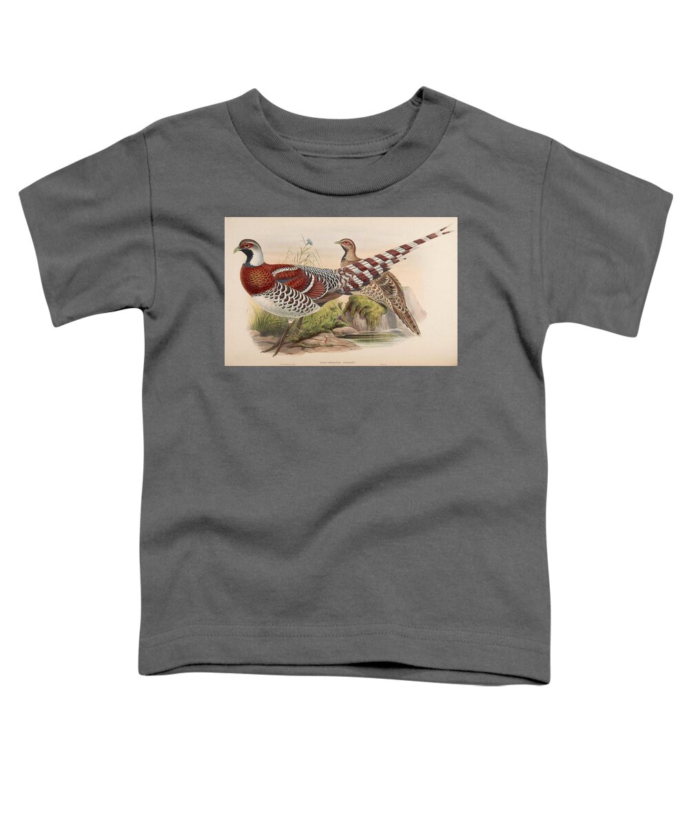 John Toddler T-Shirt featuring the mixed media Elliot's Pheasant by World Art Collective