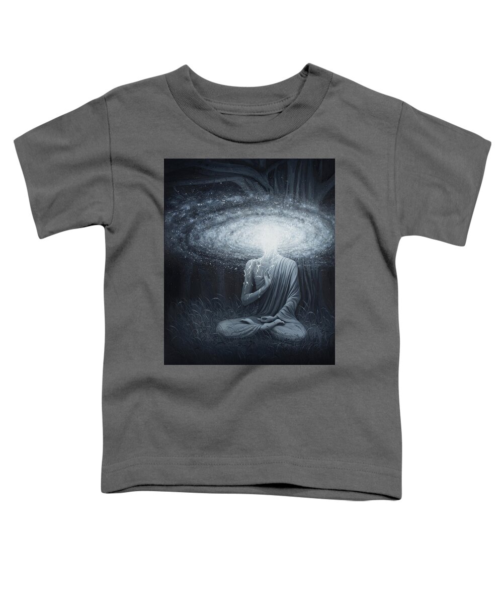 Awakening Toddler T-Shirt featuring the painting Embracing The Present Moment by Adrian Borda