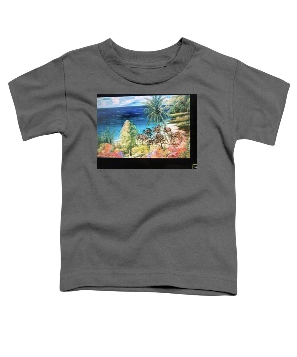 Breathtaking View Captured By Artins Cherry Stewart Joseph Toddler T-Shirt featuring the painting Enchante by Cheery Stewart Josephs