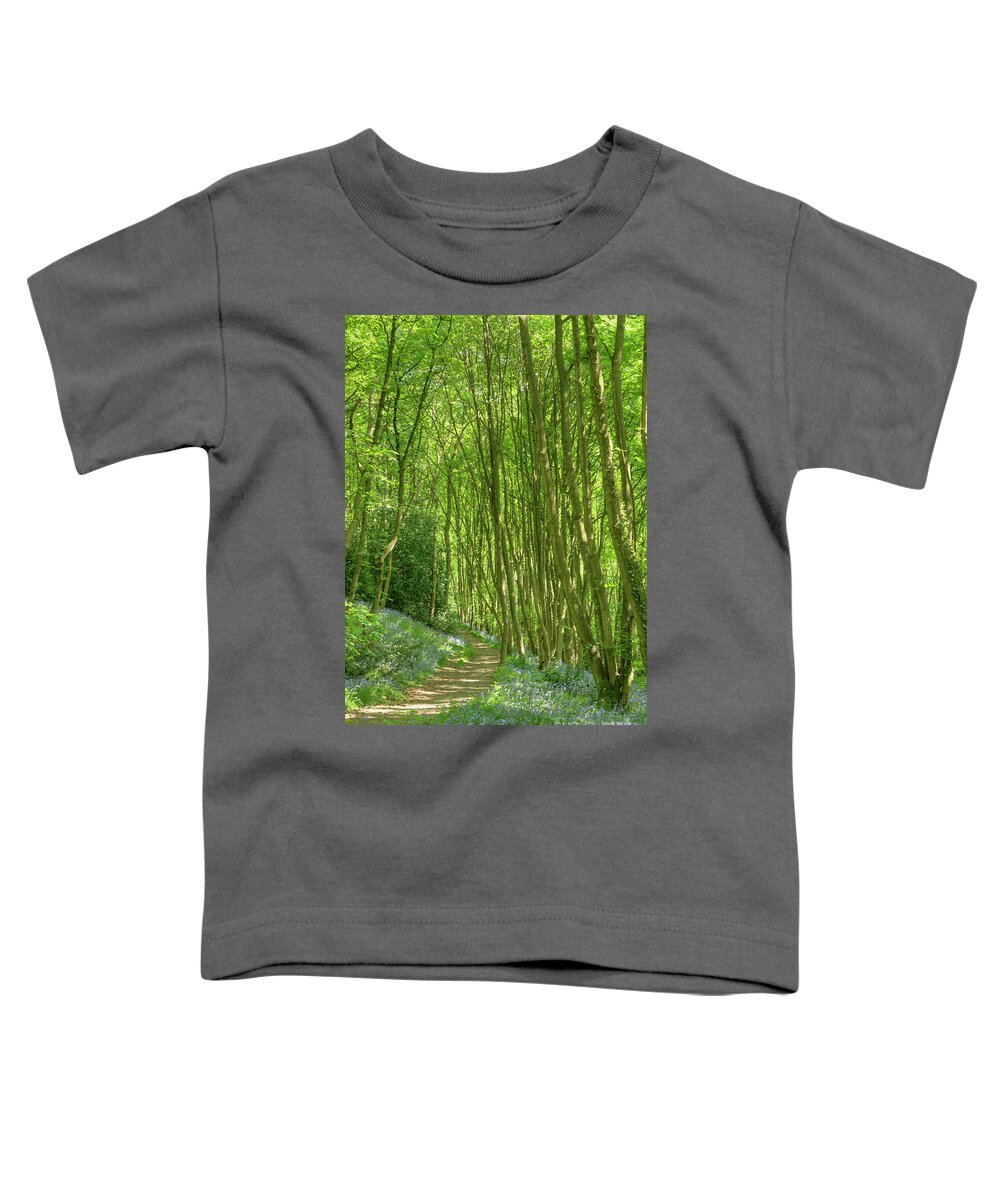 Bluebells Toddler T-Shirt featuring the photograph English Bluebell Wood by David Birchall