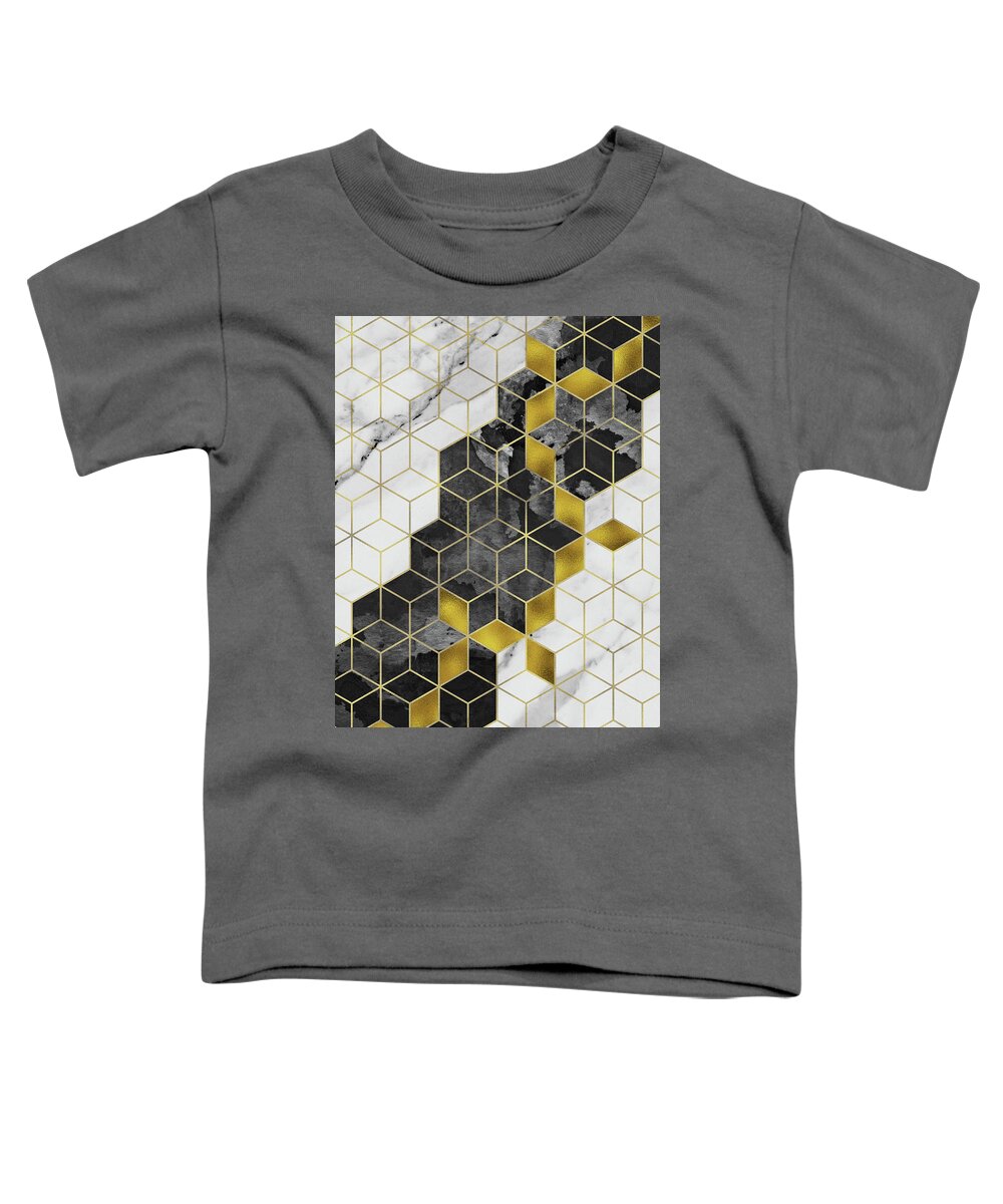 Abstract Toddler T-Shirt featuring the digital art Eternity Geometric Modern Marble by Sambel Pedes