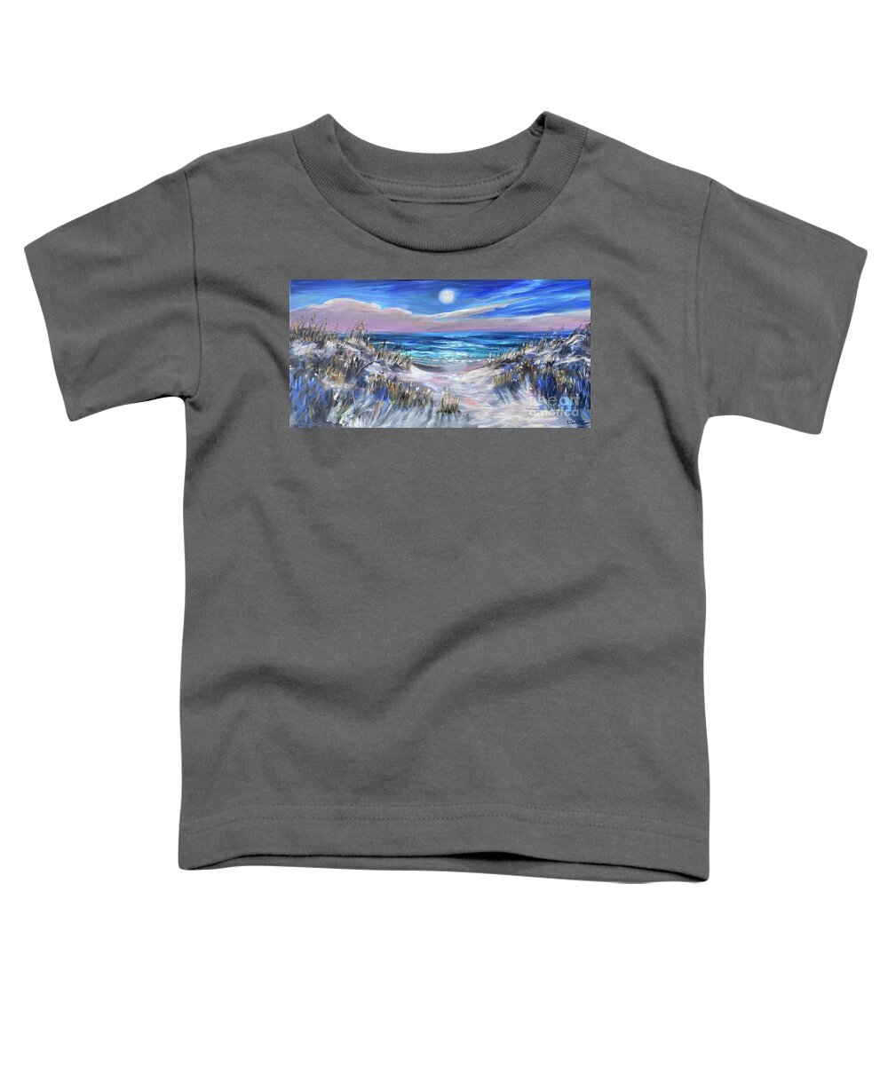 Nighttime Toddler T-Shirt featuring the painting Evening Shadows by Linda Olsen