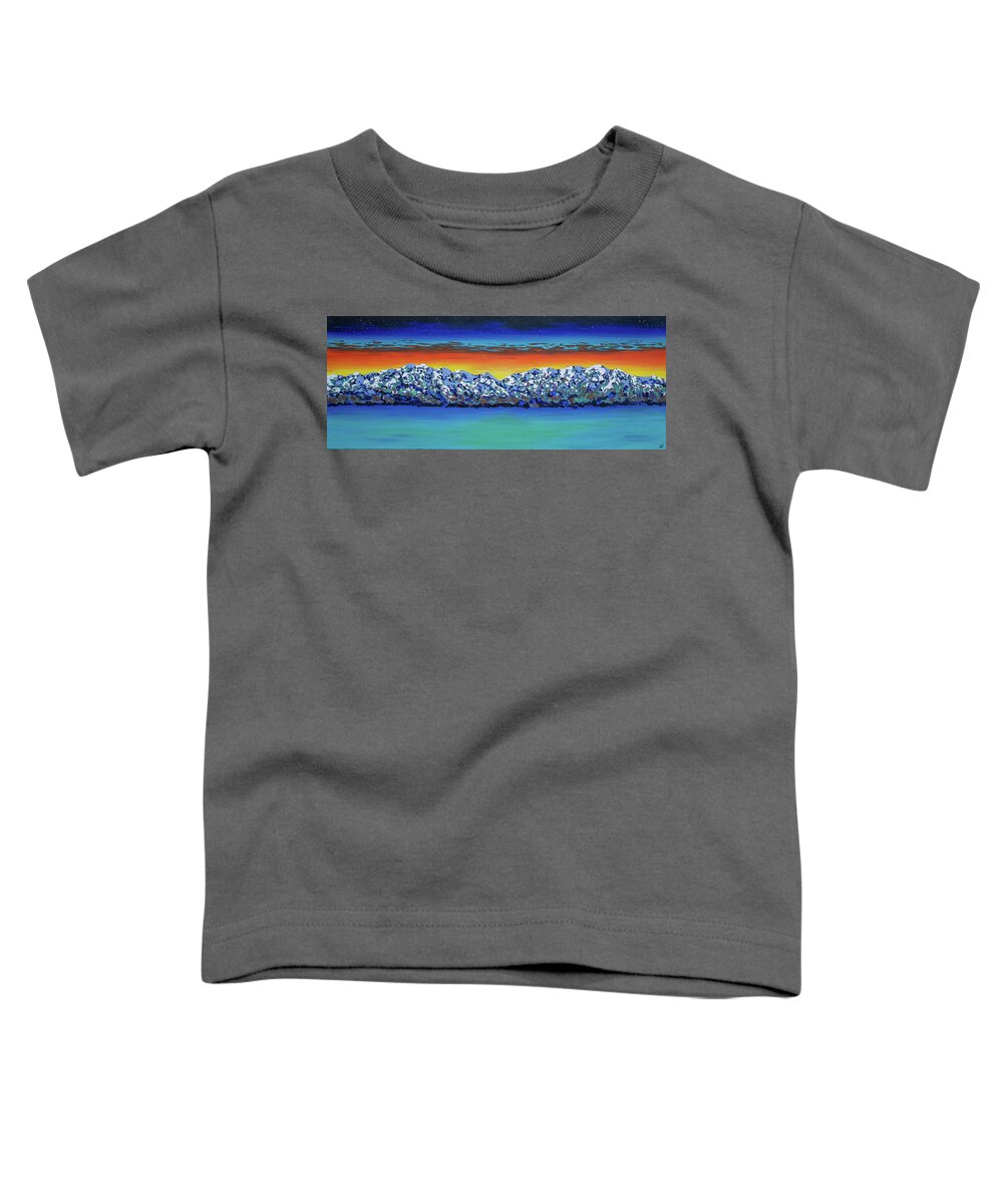 Lake Tahoe Toddler T-Shirt featuring the painting Every New Day and the Center of it All by Ashley Wright