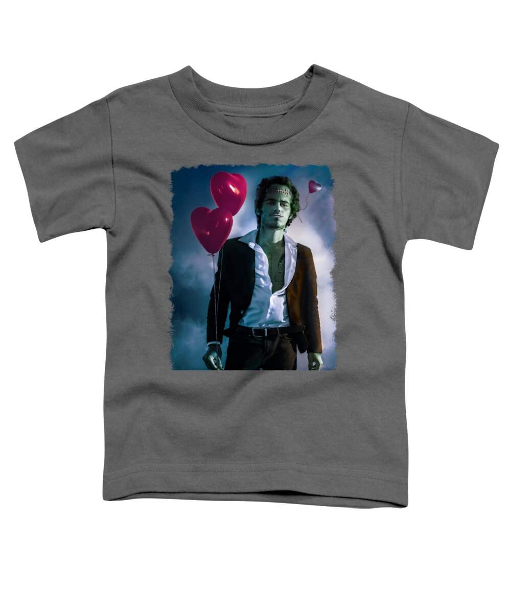 Frankenstein Toddler T-Shirt featuring the digital art Everybody Loves Somebody - Frankenstein by Nikki Marie Smith