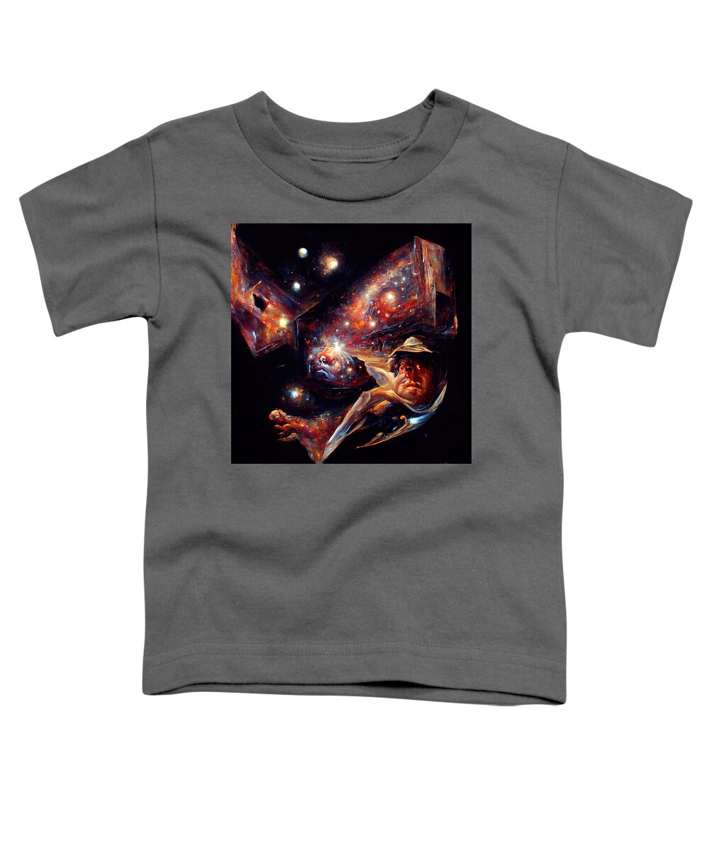 Galaxy Toddler T-Shirt featuring the painting Exploring the fourth dimension, 05 by AM FineArtPrints