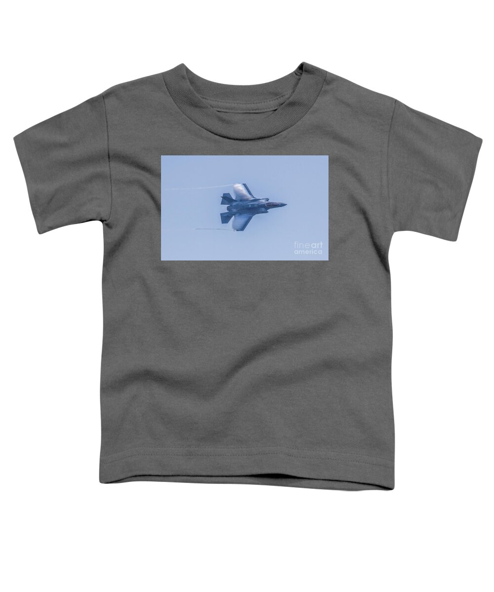 Aircraft Toddler T-Shirt featuring the photograph F-35 Lightning II Vapor Trail by Jeff at JSJ Photography
