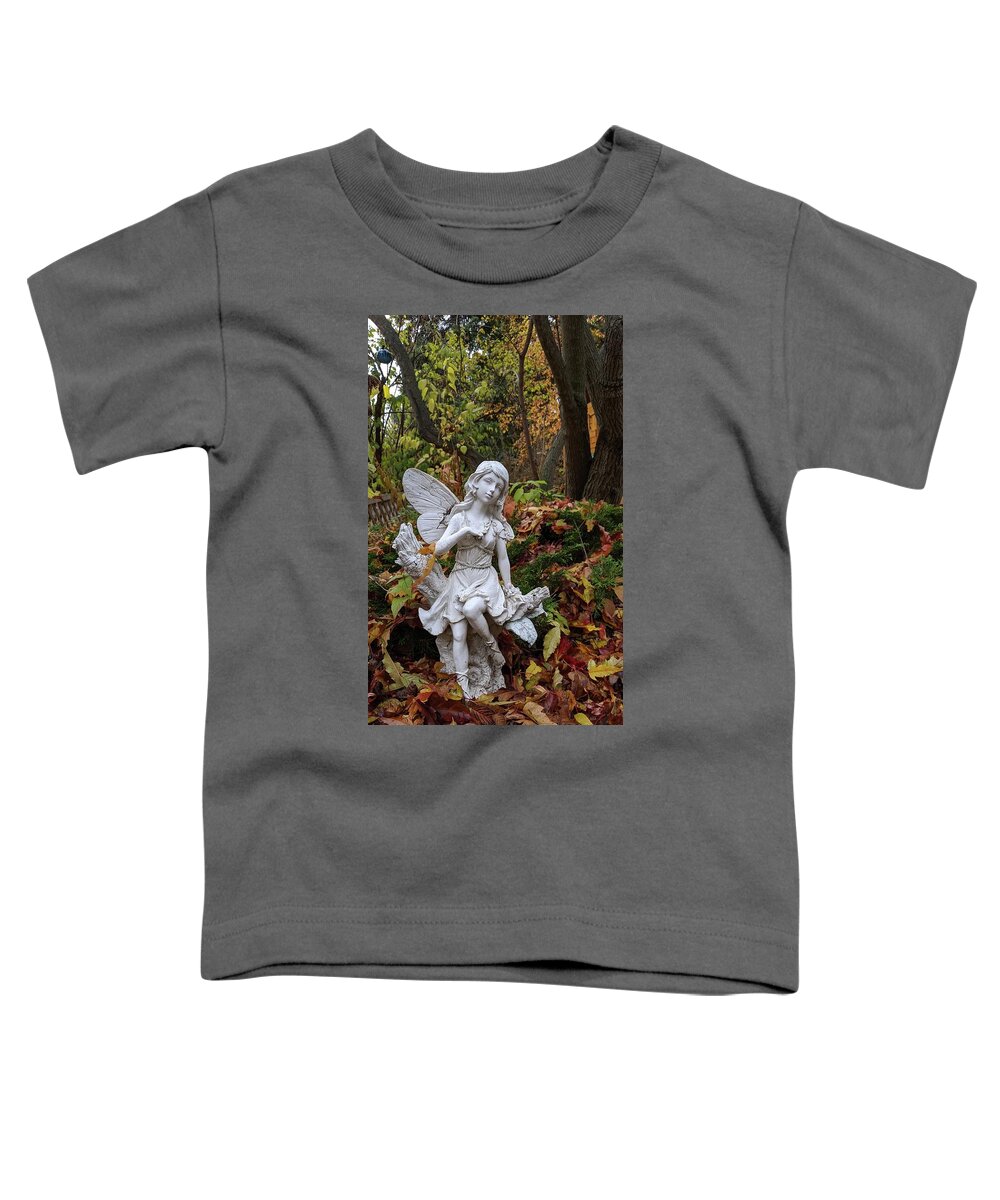 Fairy Toddler T-Shirt featuring the photograph Fall fairy by Lisa Mutch