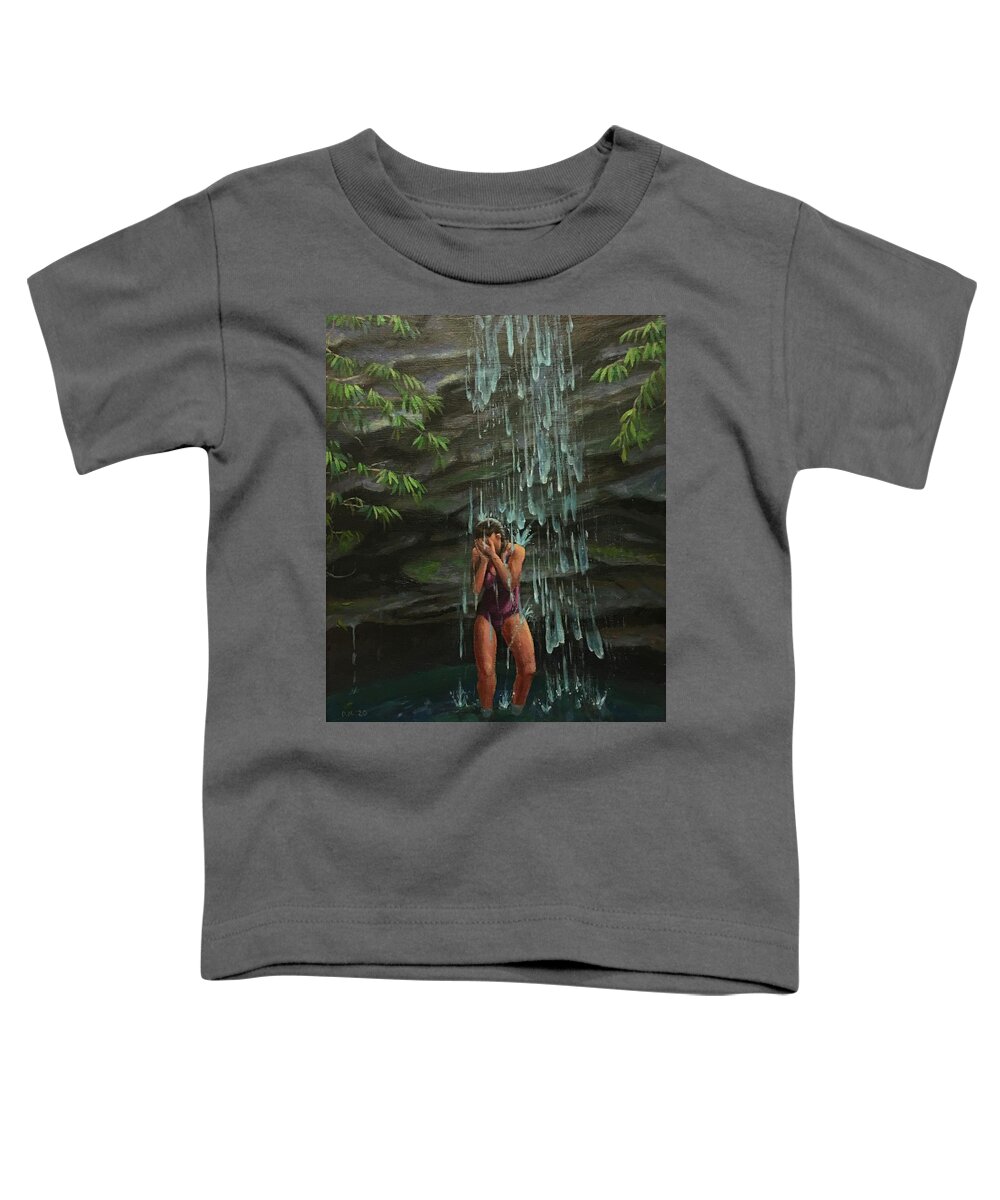 Water Toddler T-Shirt featuring the painting Falls by Don Morgan